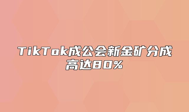 TikTok成公会新金矿分成高达80%