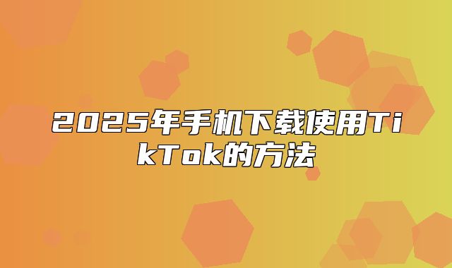 2025年手机下载使用TikTok的方法