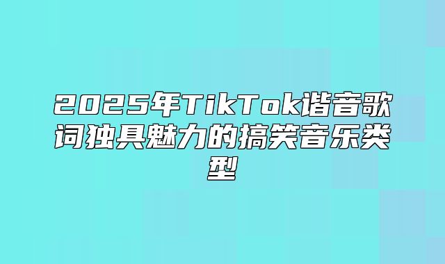2025年TikTok谐音歌词独具魅力的搞笑音乐类型