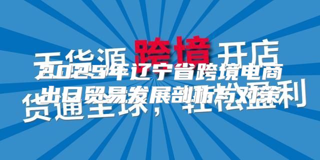 2025年辽宁省跨境电商出口贸易发展剖析与对策