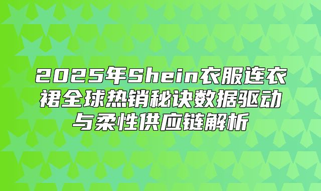 2025年Shein衣服连衣裙全球热销秘诀数据驱动与柔性供应链解析
