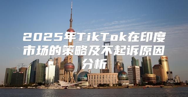 2025年TikTok在印度市场的策略及不起诉原因分析