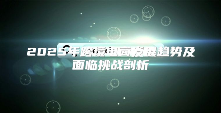 2025年跨境电商发展趋势及面临挑战剖析