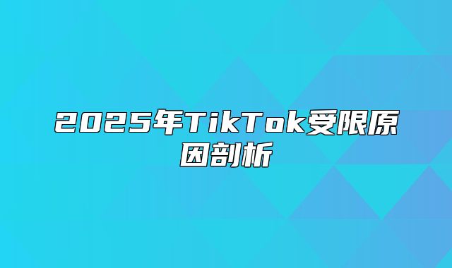 2025年TikTok受限原因剖析