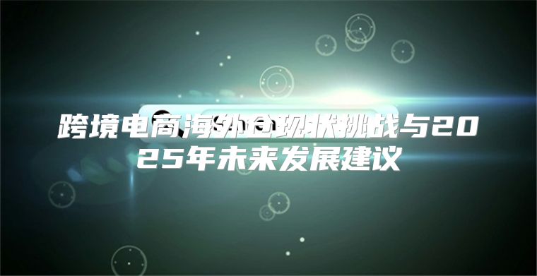 跨境电商海外仓现状挑战与2025年未来发展建议