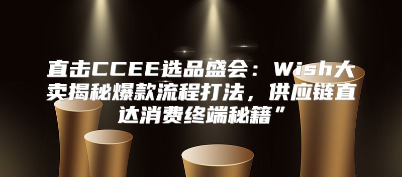 直击CCEE选品盛会：Wish大卖揭秘爆款流程打法，供应链直达消费终端秘籍”