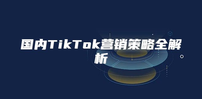 国内TikTok营销策略全解析
