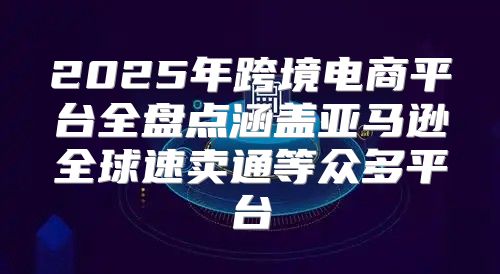 2025年跨境电商平台全盘点涵盖亚马逊全球速卖通等众多平台