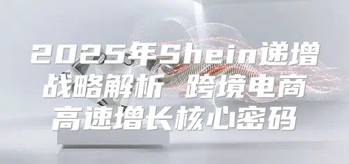 2025年Shein递增战略解析 跨境电商高速增长核心密码