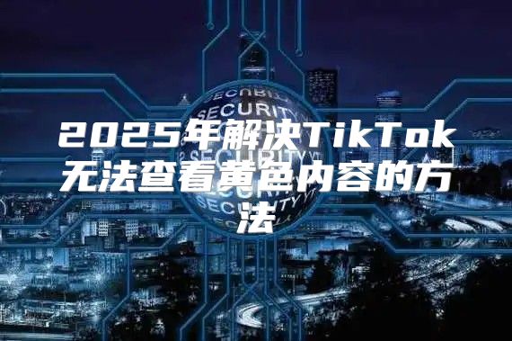 2025年解决TikTok无法查看黄色内容的方法