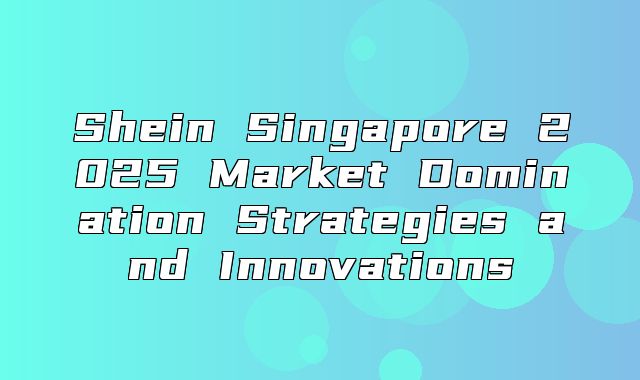 Shein Singapore 2025 Market Domination Strategies and Innovations