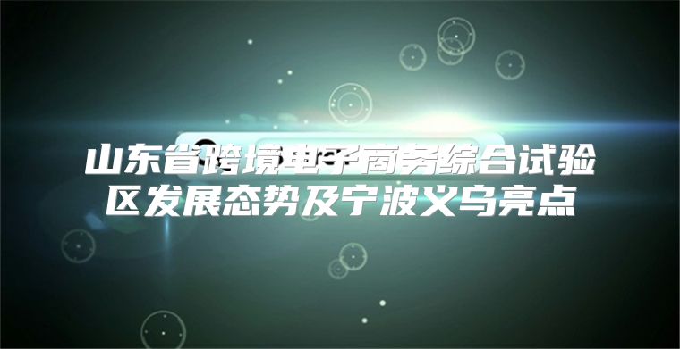 山东省跨境电子商务综合试验区发展态势及宁波义乌亮点