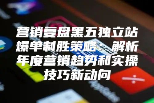 营销复盘黑五独立站爆单制胜策略：解析年度营销趋势和实操技巧新动向