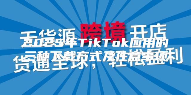2025年TikTok应用的三种下载方式及注意事项