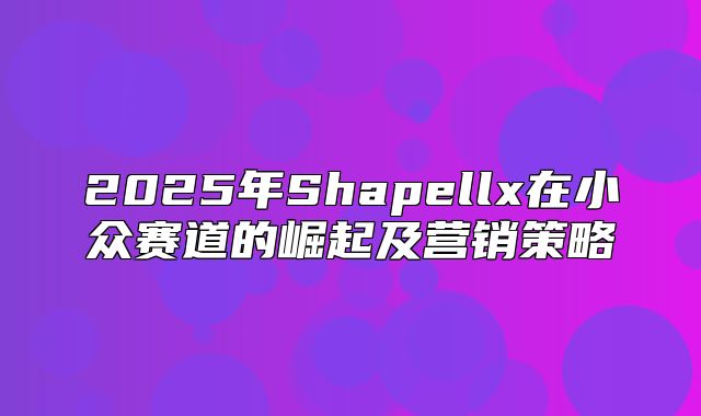 2025年Shapellx在小众赛道的崛起及营销策略