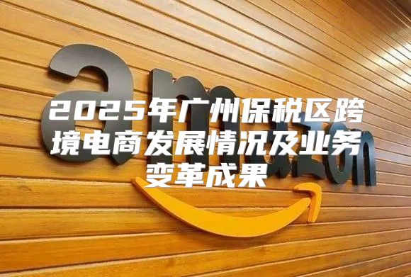 2025年广州保税区跨境电商发展情况及业务变革成果