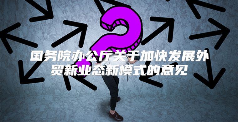 国务院办公厅关于加快发展外贸新业态新模式的意见