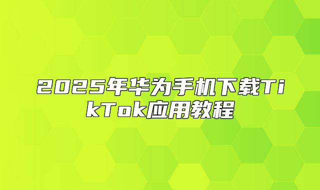 2025年华为手机下载TikTok应用教程