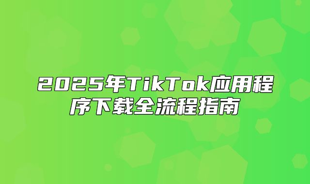2025年TikTok应用程序下载全流程指南