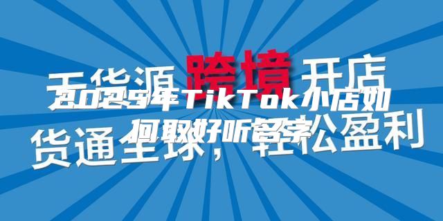 2025年TikTok小店如何取好听名字