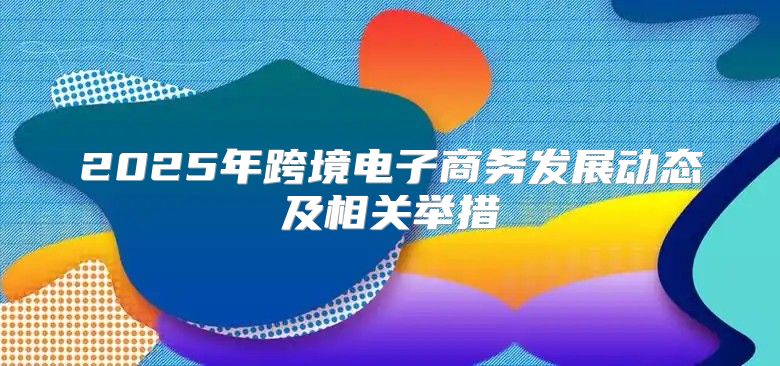 2025年跨境电子商务发展动态及相关举措