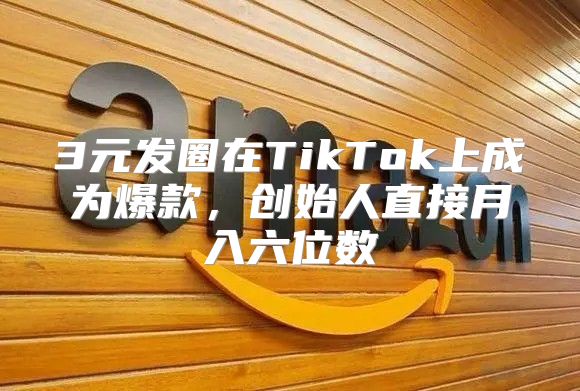 3元发圈在TikTok上成为爆款，创始人直接月入六位数