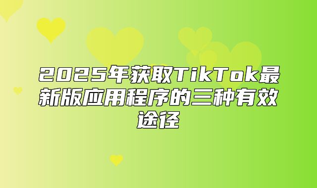 2025年获取TikTok最新版应用程序的三种有效途径