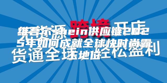 维吾尔shein供应链2025年如何成就全球快时尚霸主地位