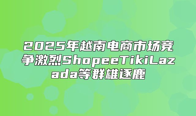 2025年越南电商市场竞争激烈ShopeeTikiLazada等群雄逐鹿