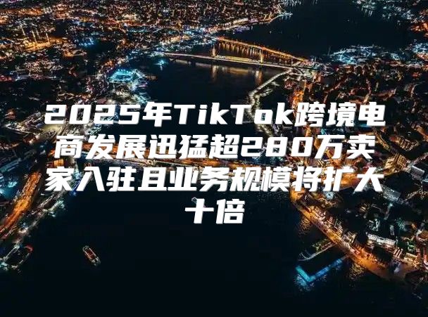 2025年TikTok跨境电商发展迅猛超280万卖家入驻且业务规模将扩大十倍
