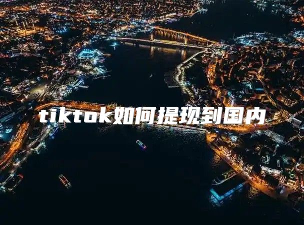 tiktok如何提现到国内