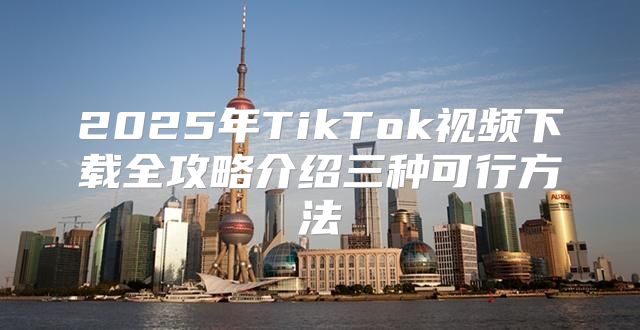 2025年TikTok视频下载全攻略介绍三种可行方法