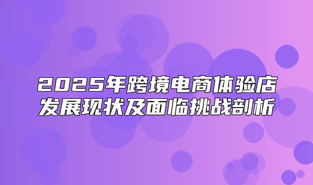 2025年跨境电商体验店发展现状及面临挑战剖析