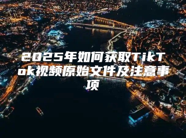 2025年如何获取TikTok视频原始文件及注意事项