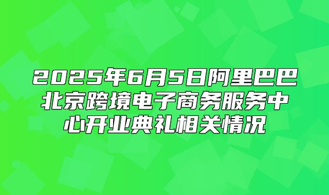 2025年6月5日阿里巴巴北京跨境电子商务服务中心开业典礼相关情况