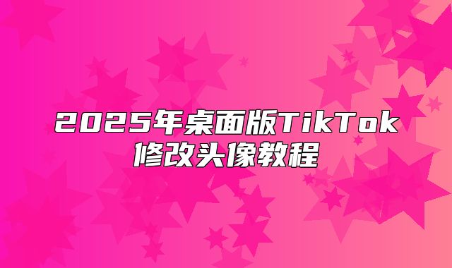 2025年桌面版TikTok修改头像教程
