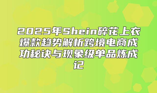 2025年Shein碎花上衣爆款趋势解析跨境电商成功秘诀与现象级单品炼成记