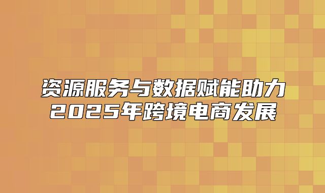 资源服务与数据赋能助力2025年跨境电商发展