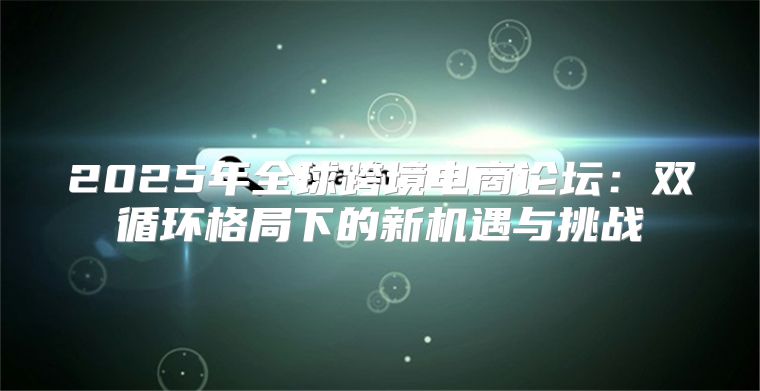 2025年全球跨境电商论坛：双循环格局下的新机遇与挑战