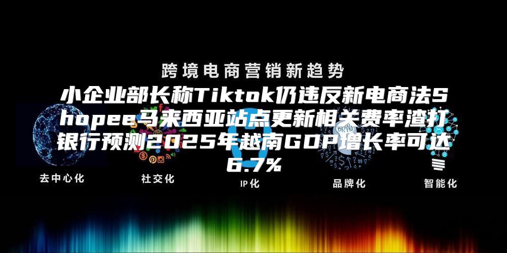 小企业部长称Tiktok仍违反新电商法Shopee马来西亚站点更新相关费率渣打银行预测2025年越南GDP增长率可达6.7%