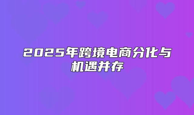 2025年跨境电商分化与机遇并存