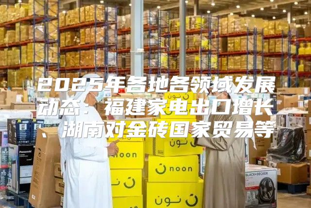 2025年各地各领域发展动态：福建家电出口增长、湖南对金砖国家贸易等