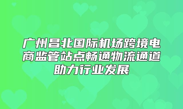 广州昌北国际机场跨境电商监管站点畅通物流通道助力行业发展