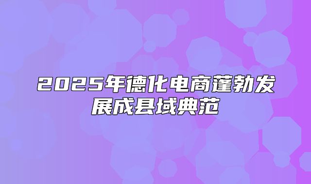 2025年德化电商蓬勃发展成县域典范
