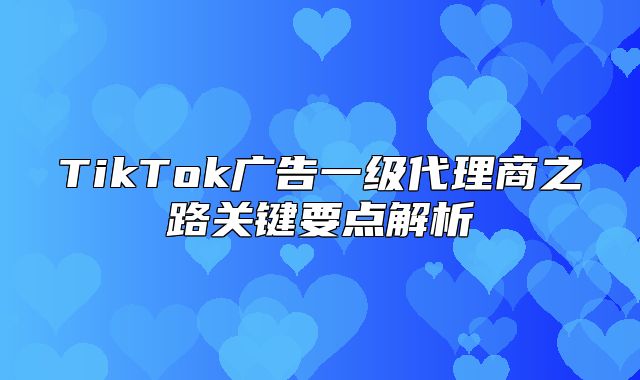 TikTok广告一级代理商之路关键要点解析