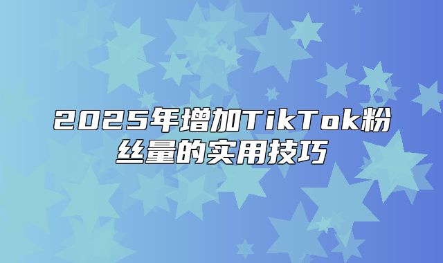 2025年增加TikTok粉丝量的实用技巧