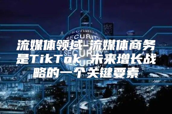 流媒体领域-流媒体商务是TikTok 未来增长战略的一个关键要素