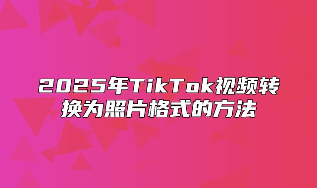 2025年TikTok视频转换为照片格式的方法
