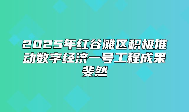 2025年红谷滩区积极推动数字经济一号工程成果斐然