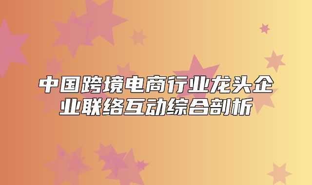 中国跨境电商行业龙头企业联络互动综合剖析